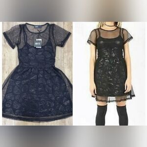 Iron Fist Skullz Club Mesh Mini Dress Goth Grunge Horror Festival Halloween